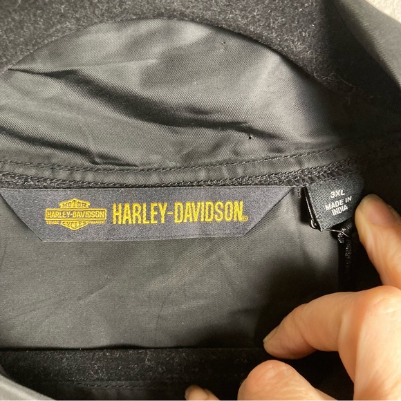 Harley-Davidson windbreaker men's 3xl XXXL NWT long slicker logo packable collar - Picture 3 of 13
